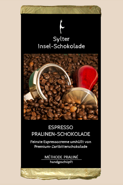 Sylter Inselschokolade - Espresso Pralinenschokolade ca 100g.