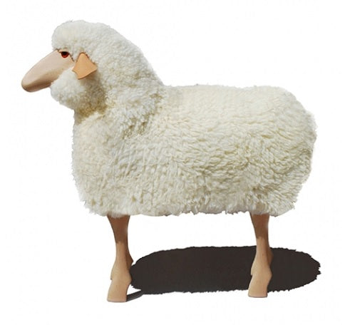 Schaf in Lebensgröße - Echtes Fell - Buche